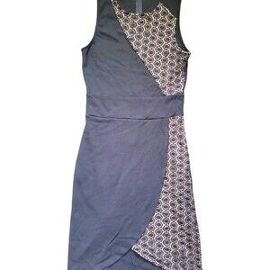 MYSTIC BLACK&TAN SLEEVELESS DRESS - S